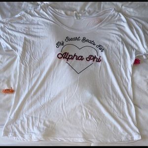 Alpha phi screenprinted t-shirt